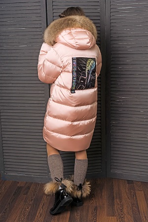 пуховое пальто для девочки З-825 фото