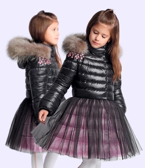 Нарядное пальто для девочки — с пышной «юбкой» из сеточки!