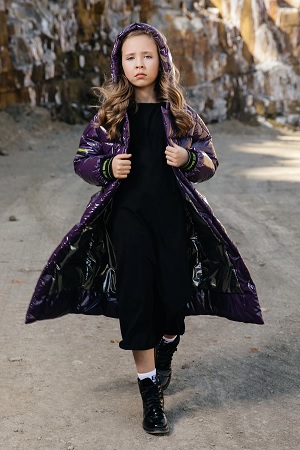 пальто для девочки с-726 фиолетовый