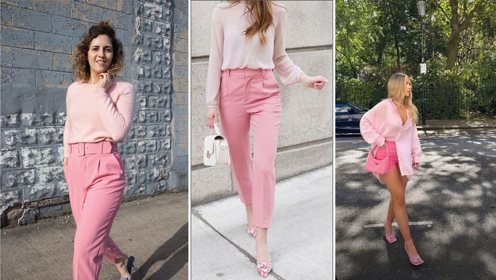 сочетание розовой одежды