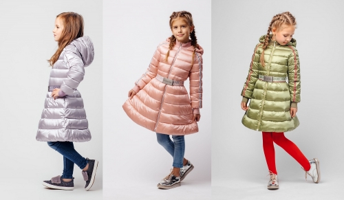 ​Пальто для девочки G’n’K С-634 с роскошным жемчужным блеском